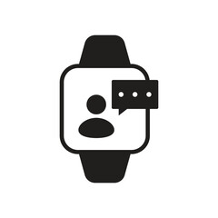 Smartwatch profile message solid icon