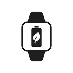 Smartwatch eco battery solid icon
