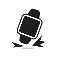 Smartwatch impact crash solid icon