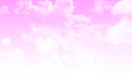 A clear pink sky adorned with fluffy white clouds, capturing the essence of a calm and serene day. Ideal for backgrounds or relaxation-themed projects.