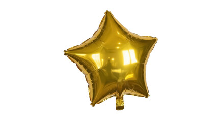 Obraz premium Isolated golden star balloon party decoration, celebration and shiny festive atmosphere