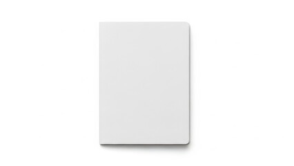 Blank white notebook with soft shadows in clean studio lighting for journaling and design.