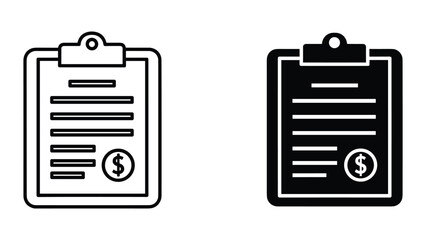 Obraz premium Financial Report Clipboard Icons - Vector Illustrations