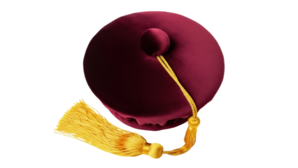 Isolated Academic cap on transparent background for graduation ceremony or convocation day