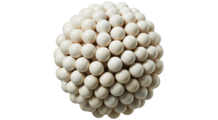White sphere cluster balls isolated on a transparent background