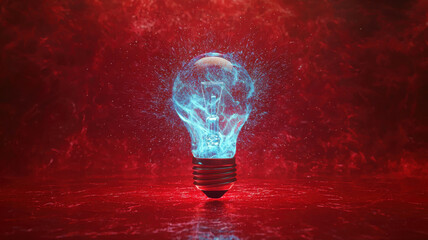 Abstract Idea Energy Splash Lightbulb Concept lightbulb idea concept energy splash abstract power ai