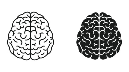 Brain Illustration Black and White Vector Graphics
