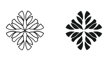 Vector Flower Illustrations - Black and White Designs