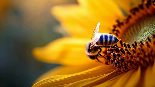 Bee on sunflower