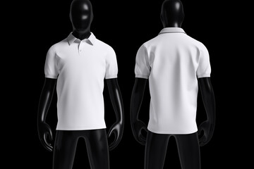realistic polo shirt on mannequin for mockup with black background