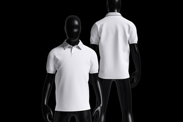realistic polo shirt on mannequin for mockup with black background