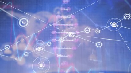 The video is a digitally generated graphic representing a futuristic technology interface - Powered by Adobe