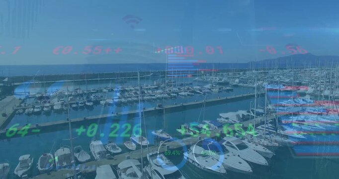 Animation of financial data processing over port