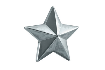 Obraz premium Metal star silver isolated shiny isolated on a transparent background