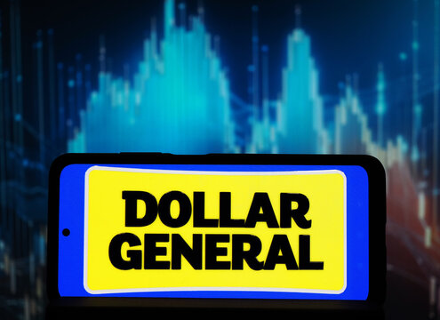 In this photo illustration, Dollar General Corporation logo seen displayed on a smartphone.