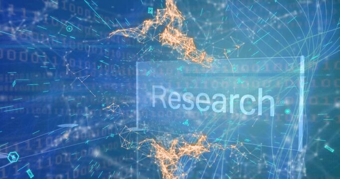 Animation of business text, data processing and connections