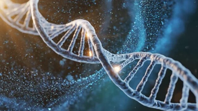 DNA Helix: An artistic depiction of the double helix structure, illustrating the complexity of life with a beautiful visual representation of the genetic code.