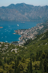 Obraz premium View of the bay of Kotor Montenegro