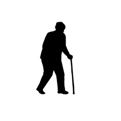 Senior People Silhouette Set. Elderly Men and Women Walking Sitting Standing Line Art Vector. Active Aging Lifestyle Illustration. Retirement Couple Family Outdoor Concept.Minimal Black Outline People