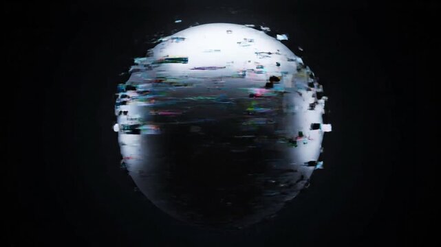 Glitch art sphere, pixel sorting effects, datamoshing visual style 4k video