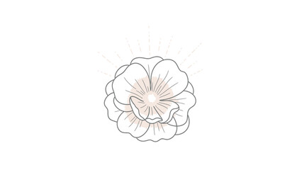 A line drawing of a flower.