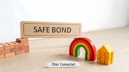 Safe Bond Sign with Rainbow and Stay Connected Message