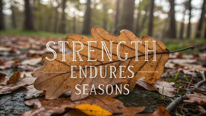 Weathered Oak Leaf Amidst Autumn Foliage