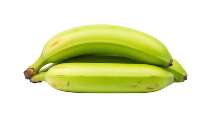 Isolated bunch of fresh green plantain fruits against light background, healthy food item © Emil