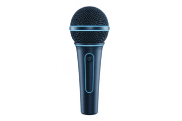 Wireless Microphone with Blue Accents audio equipment isolated on a transparent background