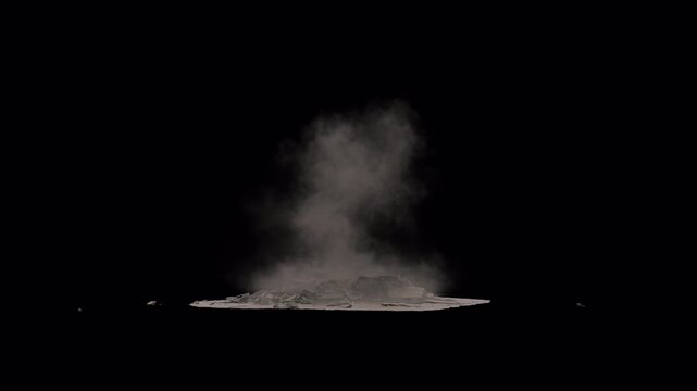 High-quality cinematic meteor impact footage showing a massive asteroid collision with Earth, featuring powerful explosion, shockwave, flying debris, fire, dust, and destruction. Ideal for VFX