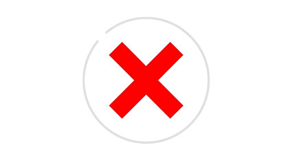 Fototapeta premium A large red x symbol on a white oval background