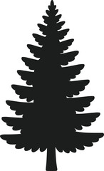 Black pine tree silhouette vector graphic