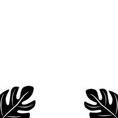 Obraz premium Vector illustration of black monstera leaves , best for frame or border