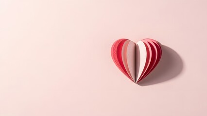 Minimal Paper Heart on Pastel Background for Valentine Graphic Design