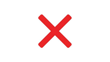 Obraz premium A large red x symbol on a white background