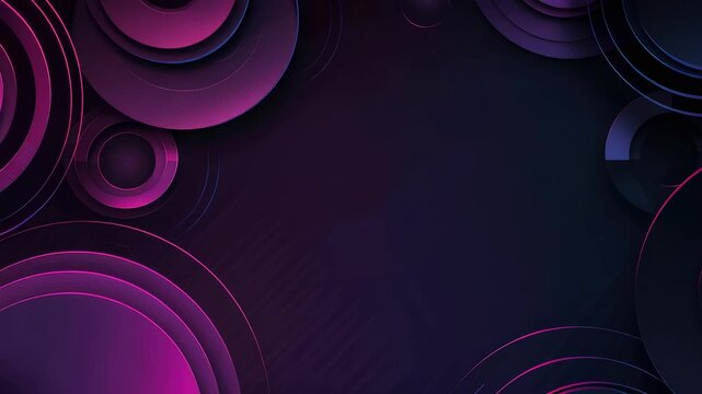 Abstract purple and blue background with overlapping circles vibrant neon accents