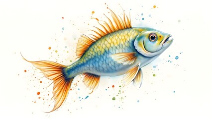 Fototapeta premium gold fish isolated on white
