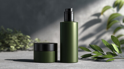 Cosmetic bottle lying flat mockup
