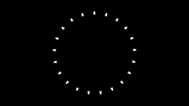 Glowing circle firework blast with radiant streak lines, shimmering spark particles and seamless 4K looping explosion animation for creative video on black screen background