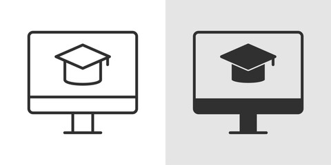 Online Course Icon representing e-learning, digital education, and virtual learning platforms.