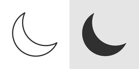 Obraz premium Moon Icon representing night, astronomy, lunar phases, and celestial themes.