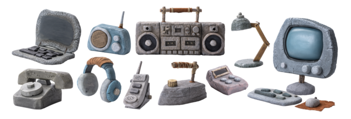 Stone Technology Objects Set