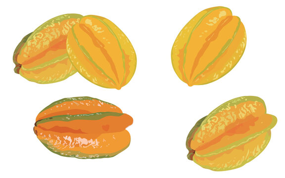 Yellow star fruit illustration design