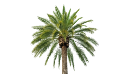 Isolated Phoenix canariensis palm tree, a vibrant Canary Island date palm tropical plant