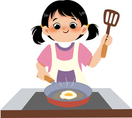 Kid cooking and baking