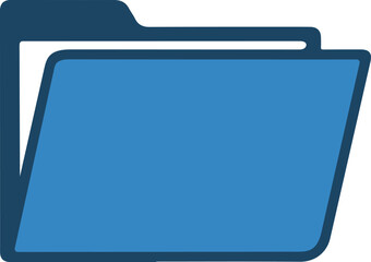 Blue file folder icon vector for document management and organization