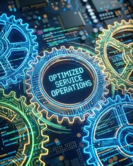 High-Tech Gears with Optimized Service Operations Concept Background