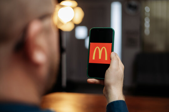 iPhone display with Mcdonald's fast food delivery app