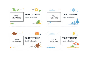 Obraz premium Seasonal Motion Templates. Seasonal motion graphic assets (templates). A versatile motion template with placeholder areas for text and media, accented by