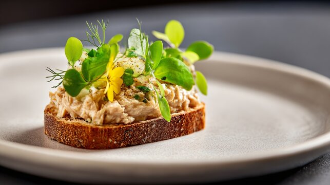 Chicken rillettes minimalist plating for modern bistro branding